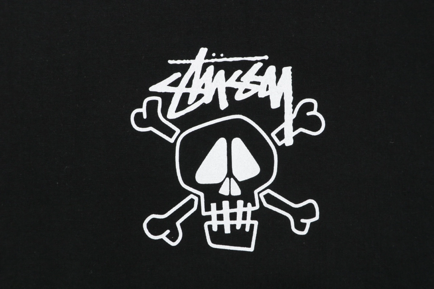Stussy Graffiti Skull Print T-Shirt Black Print