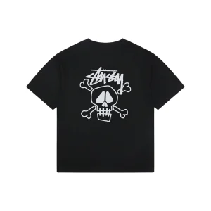 Stussy Graffiti Skull Print T-Shirt Black Back view
