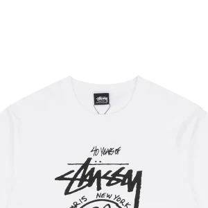 Stussy Graffiti Smiley Flower Print T-Shirt White