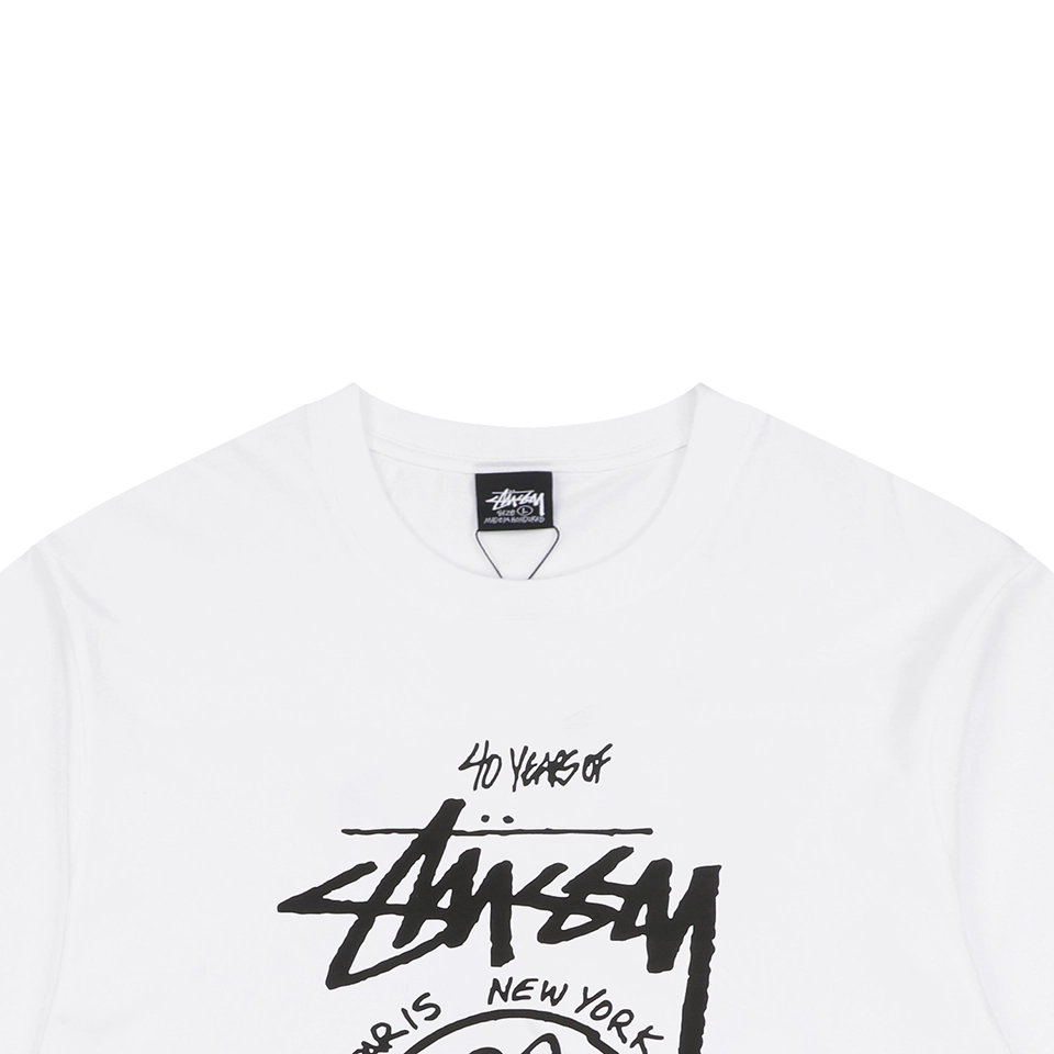 Stussy Graffiti Smiley Flower Print T-Shirt White