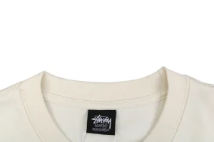 Stussy Halftone Shark Graphic T-Shirt White Collar