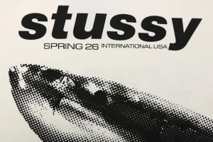 Stussy Halftone Shark Graphic T-Shirt White Back Brand