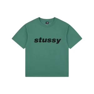 Stussy Halftone Shark Graphic T-Shirt Green Front view