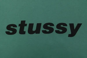 Stussy Halftone Shark Graphic T-Shirt Green Front Brand