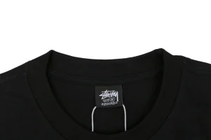 Stussy Halftone Shark Graphic T-Shirt Black Collar