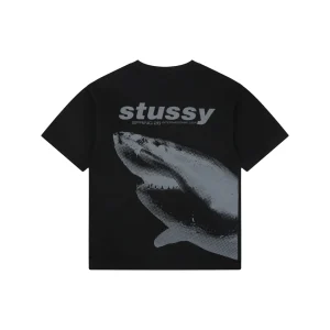 Stussy Halftone Shark Graphic T-Shirt Black Back view