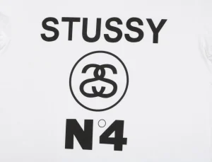 Stussy N4 Graphic Logo T-Shirt White Front Print
