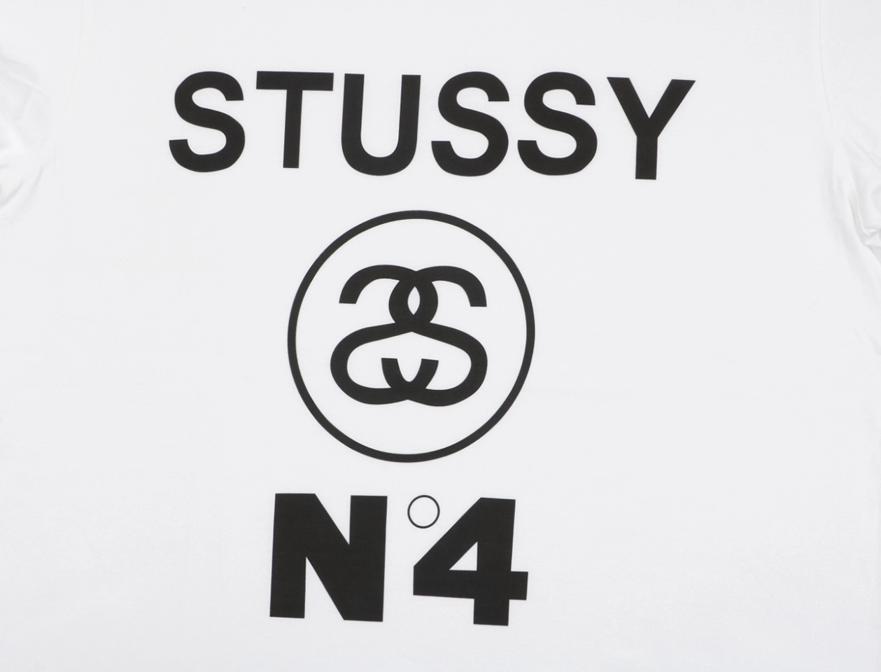 Stussy N4 Graphic Logo T-Shirt White Front Print