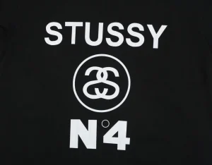Stussy N4 Graphic Logo T-Shirt Black Front Print