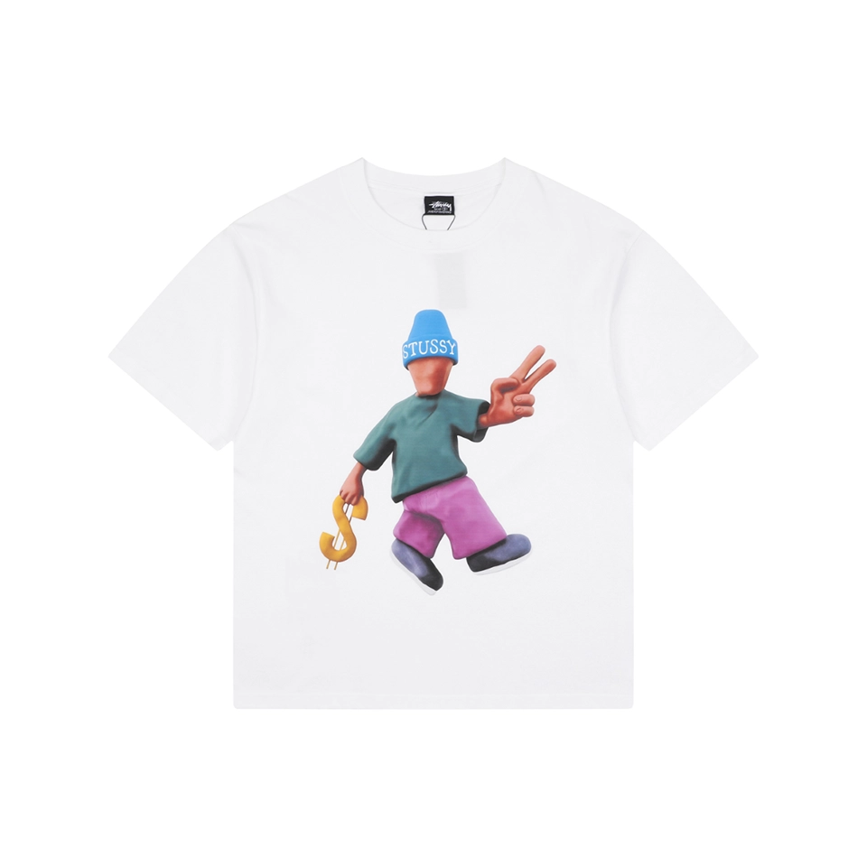 Stussy Peace & Prosperity Doll Graphic T-Shirt White Front view