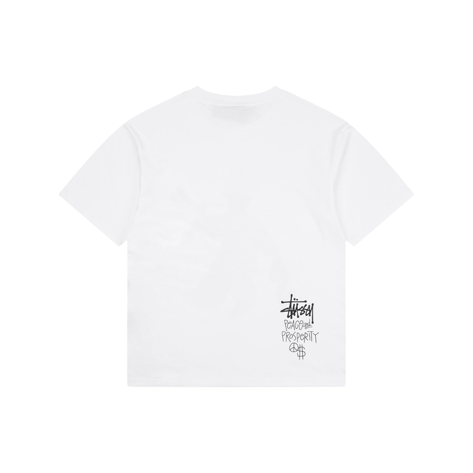 Stussy Peace & Prosperity Doll Graphic T-Shirt White Back view