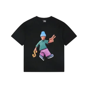 Stussy Peace & Prosperity Doll Graphic T-Shirt Black Front view
