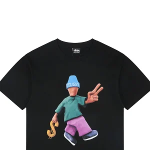 Stussy Peace & Prosperity Doll Graphic T-Shirt Black
