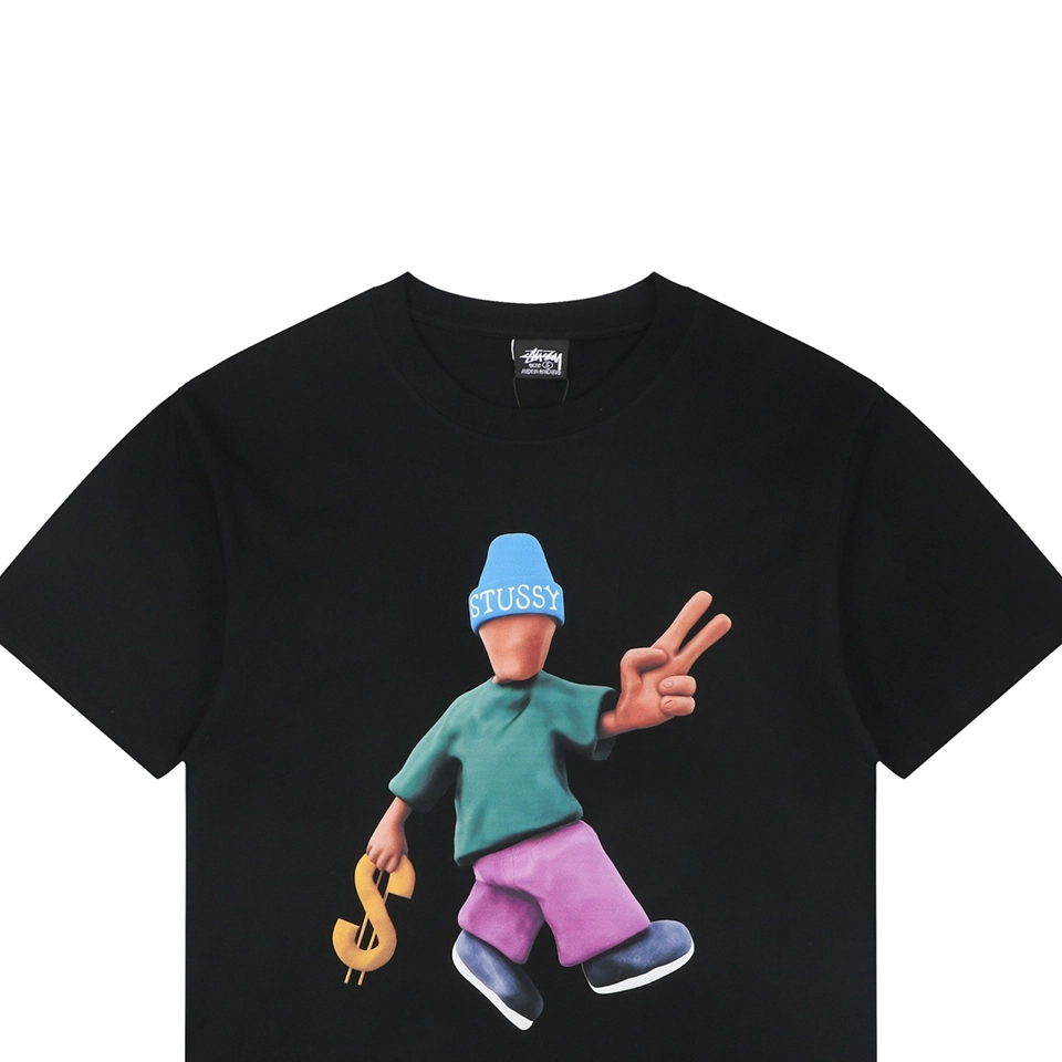 Stussy Peace & Prosperity Doll Graphic T-Shirt Black