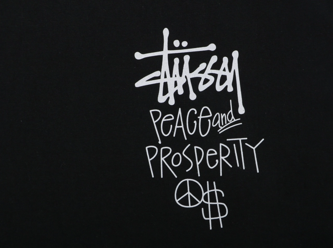 Stussy Peace & Prosperity Doll Graphic T-Shirt Black Back Print