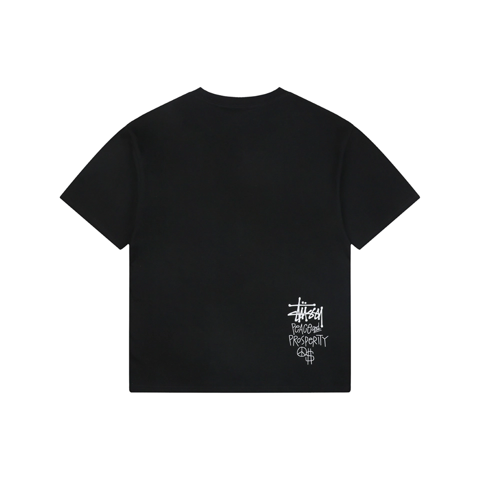 Stussy Peace & Prosperity Doll Graphic T-Shirt Black Back view