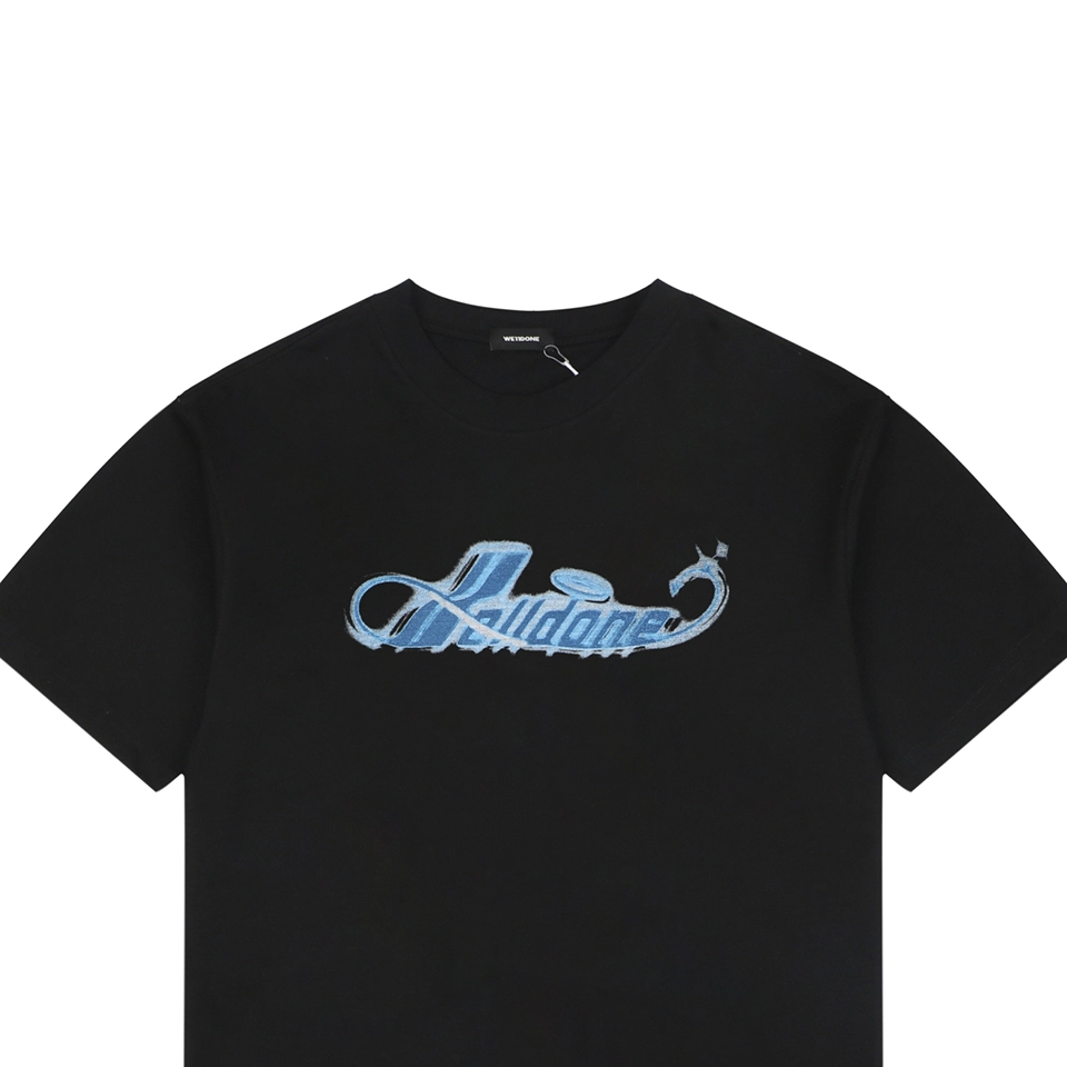 We11done Airbrush Script Logo T-Shirt Black