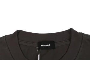 We11done Airbrush Script Logo T-Shirt Grey Collar