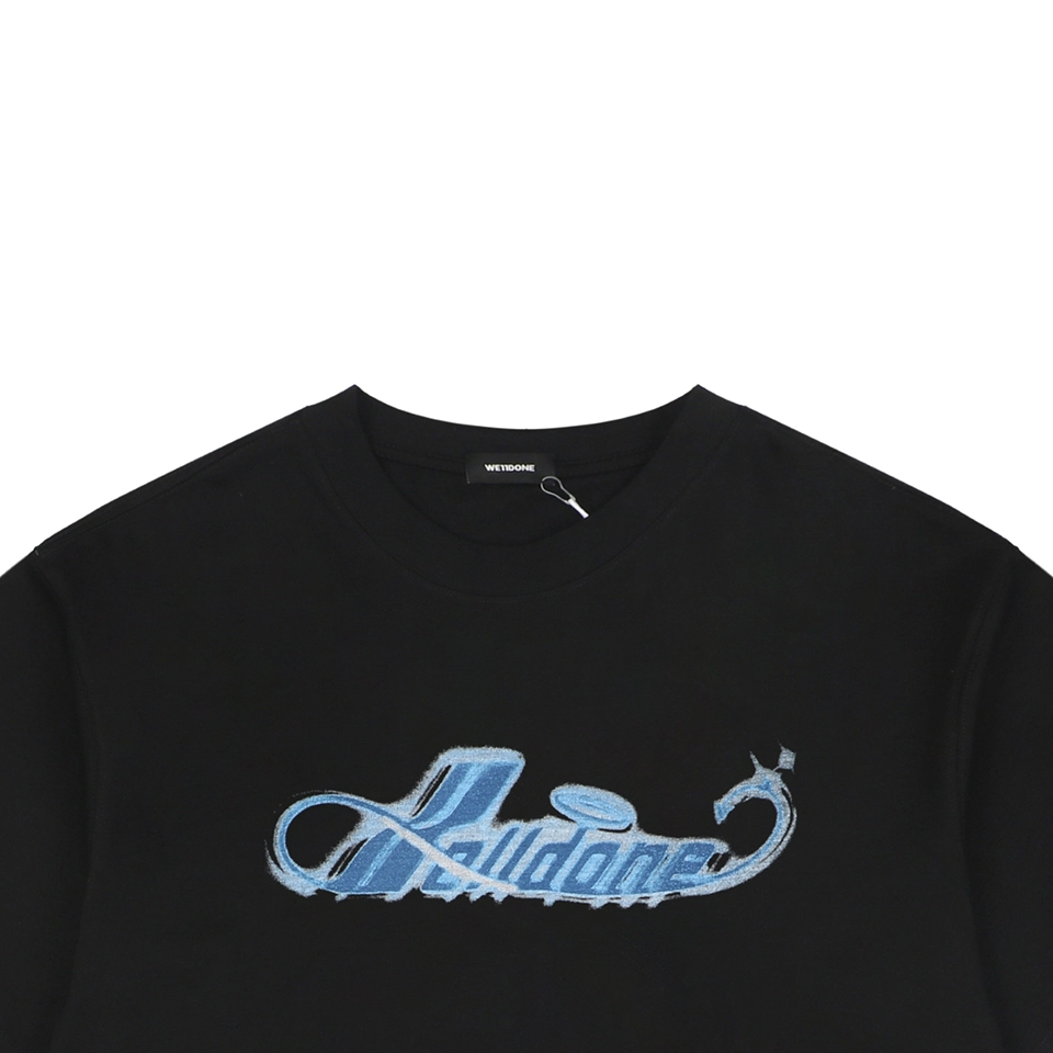 We11done Airbrush Script Logo T-Shirt Black