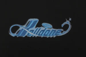We11done Airbrush Script Logo T-Shirt Black Front Brand Print