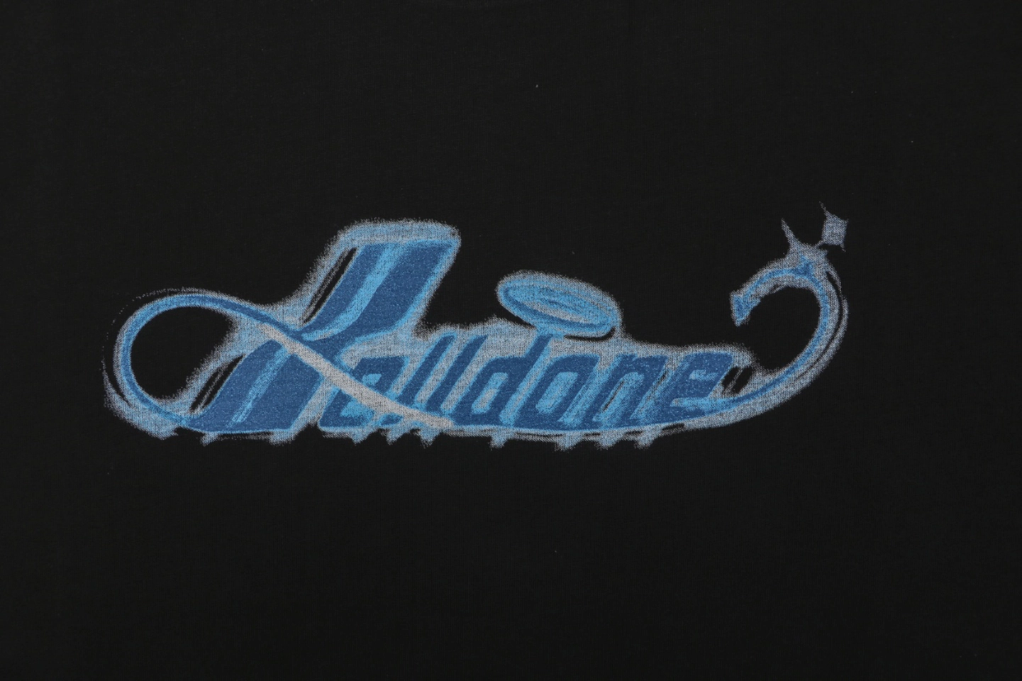 We11done Airbrush Script Logo T-Shirt Black Front Brand Print