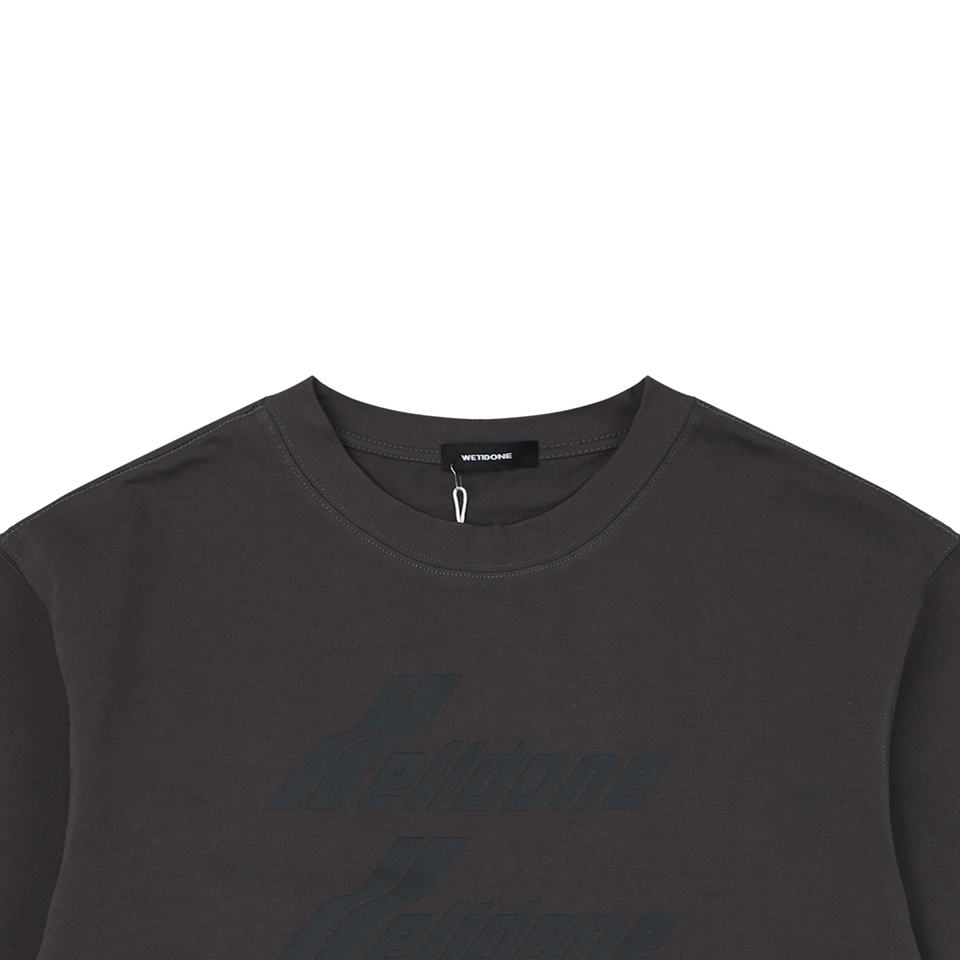 We11done Five-Stack Logo Print T-Shirt Grey