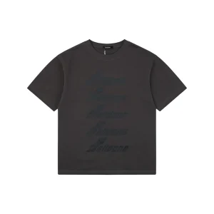 We11done Five-Stack Logo Print T-Shirt Grey Back view