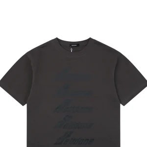 We11done Five-Stack Logo Print T-Shirt Grey