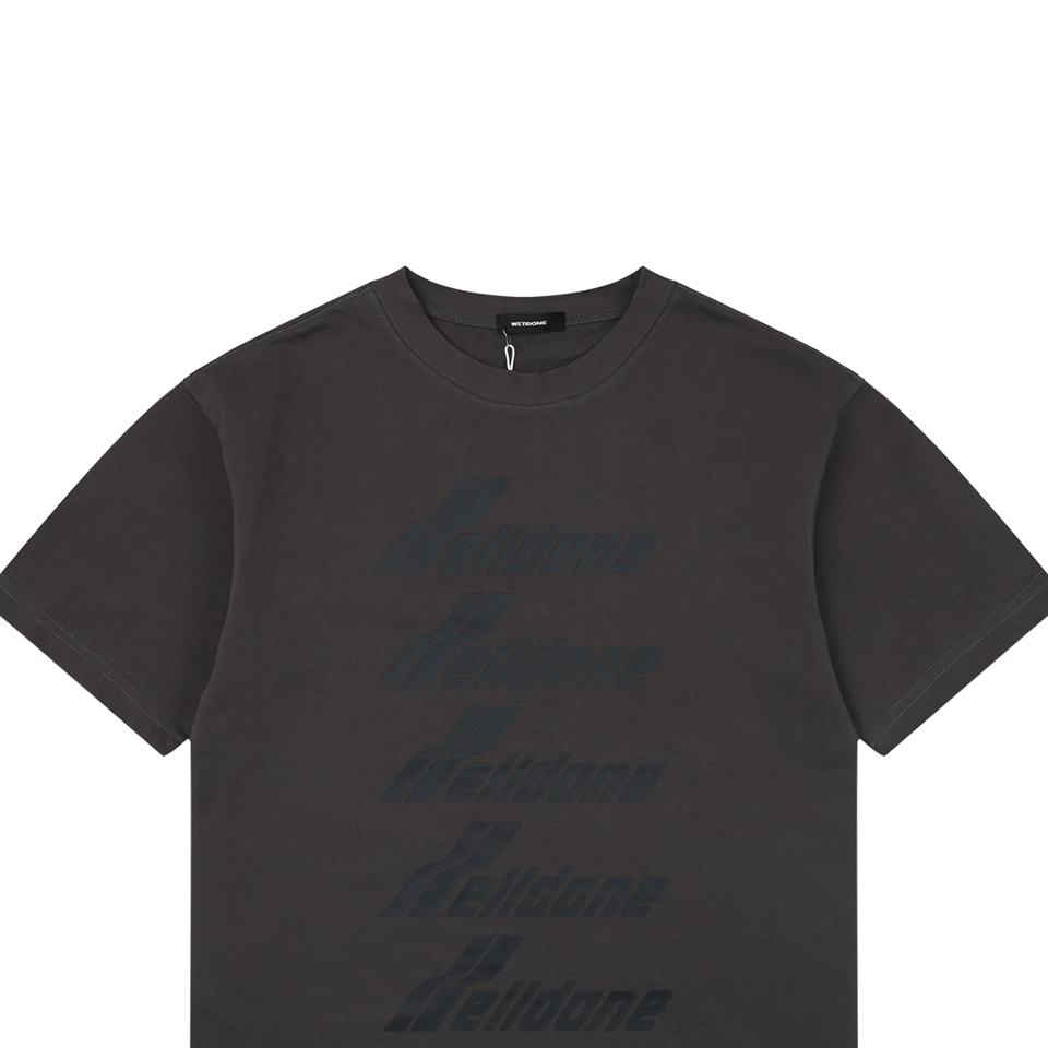 We11done Five-Stack Logo Print T-Shirt Grey