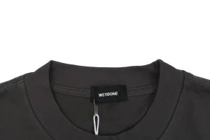 We11done Five-Stack Logo Print T-Shirt Grey Collar
