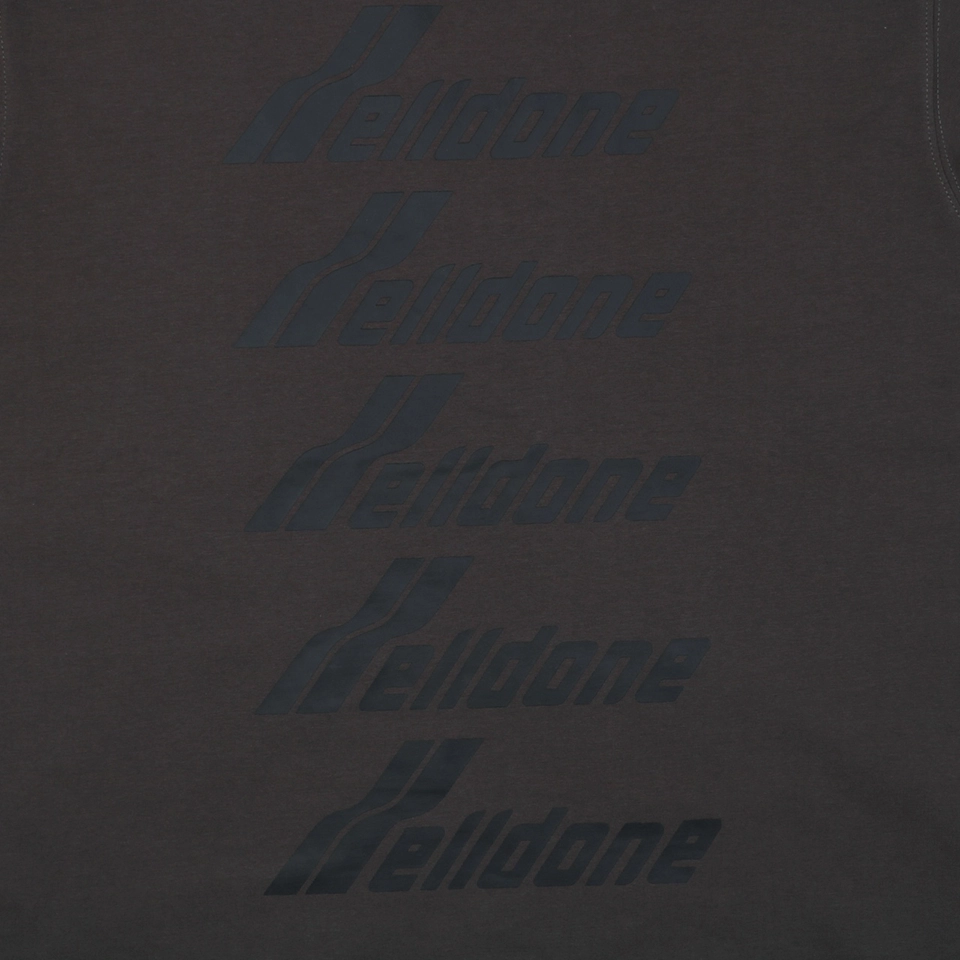 We11done Five-Stack Logo Print T-Shirt Grey Front Print