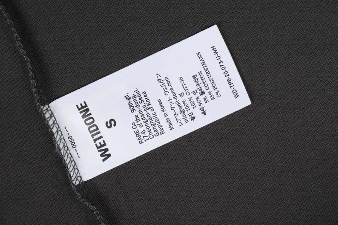 We11done Five-Stack Logo Print T-Shirt Grey Wash label
