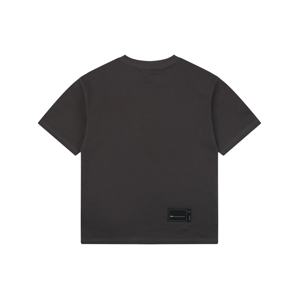 We11done Five-Stack Logo Print T-Shirt Grey Back view