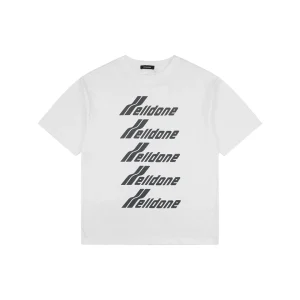 We11done Five-Stack Logo Print T-Shirt White Front view