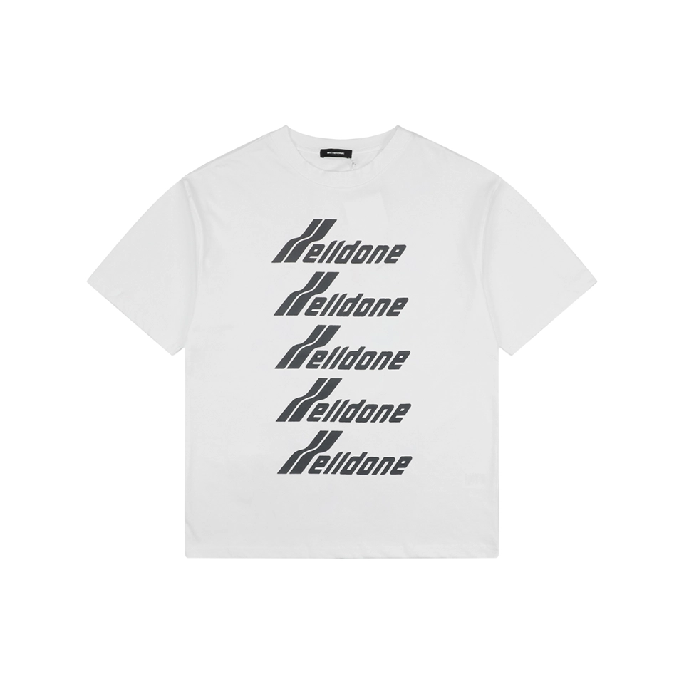 We11done Five-Stack Logo Print T-Shirt White Front view