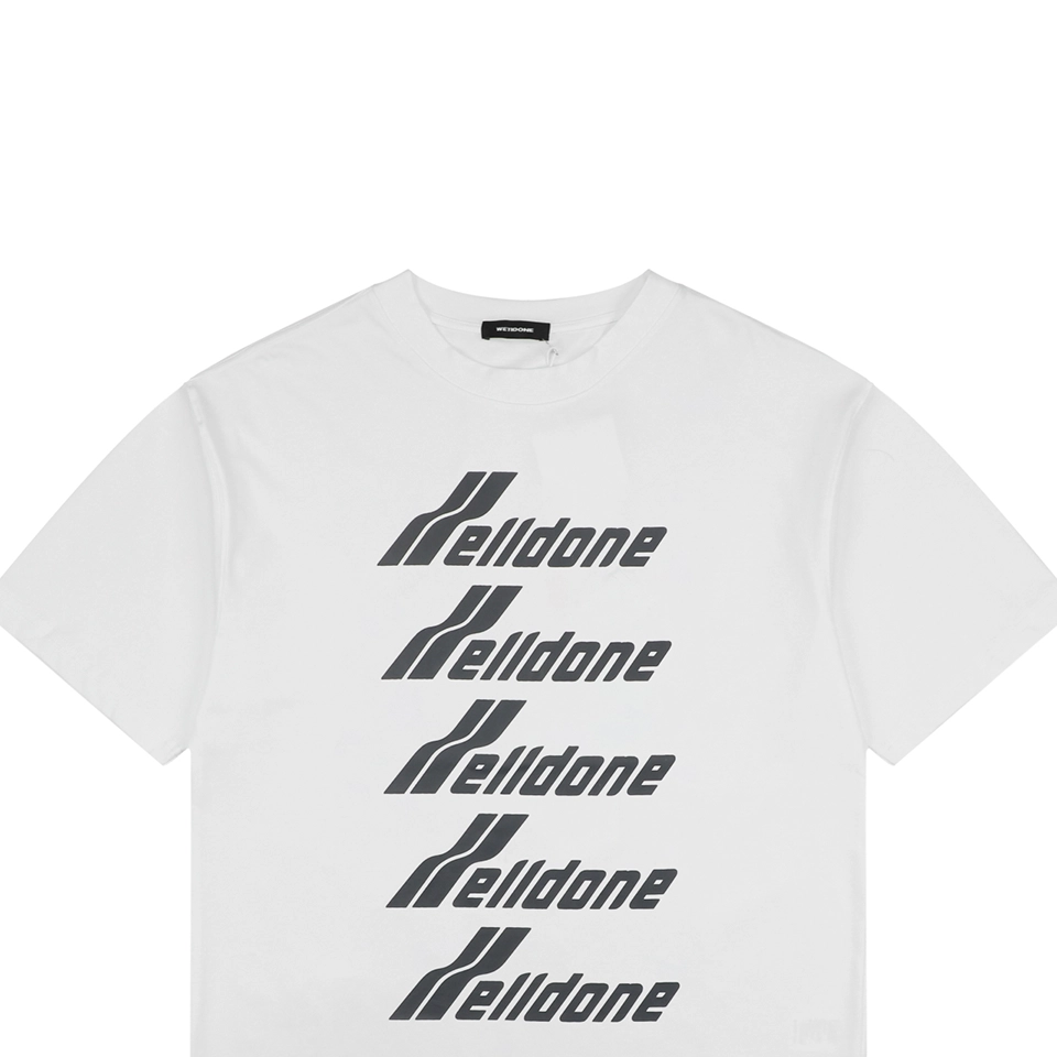 We11done Five-Stack Logo Print T-Shirt White