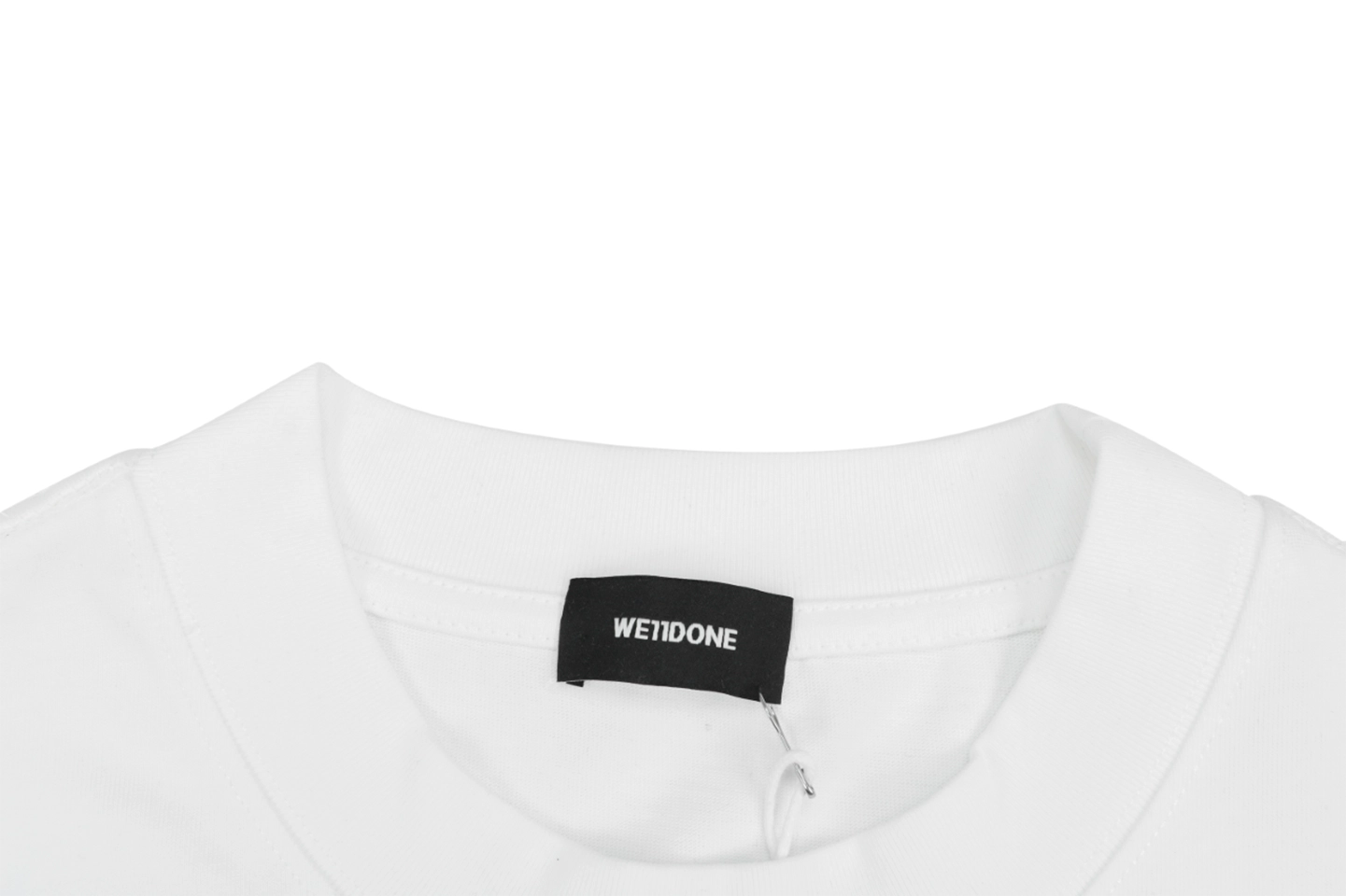 We11done Five-Stack Logo Print T-Shirt White Collar