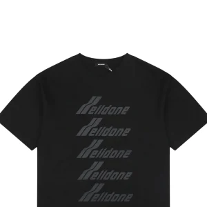 We11done Five-Stack Logo Print T-Shirt Black