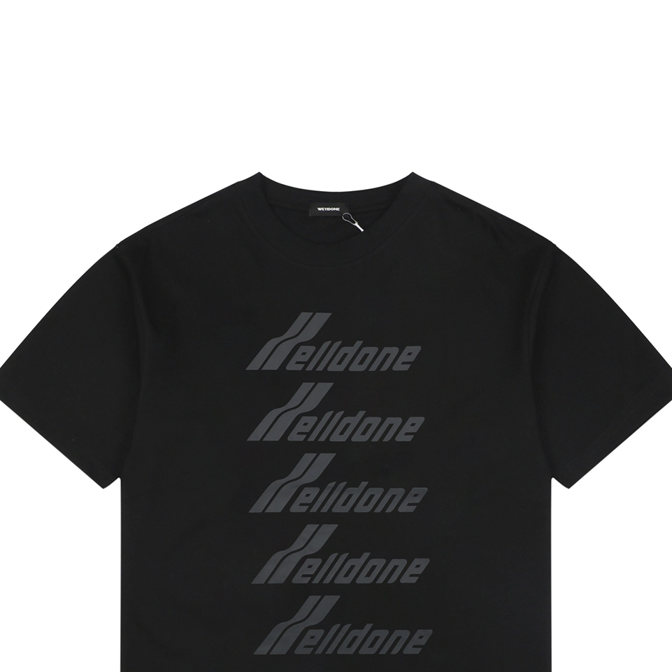 We11done Five-Stack Logo Print T-Shirt Black