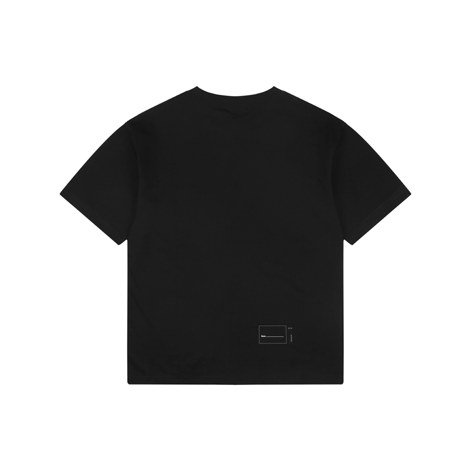 We11done Five-Stack Logo Print T-Shirt Black Back view
