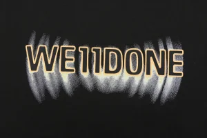 We11done Hollow Yellow Letter Print T-Shirt Front Print