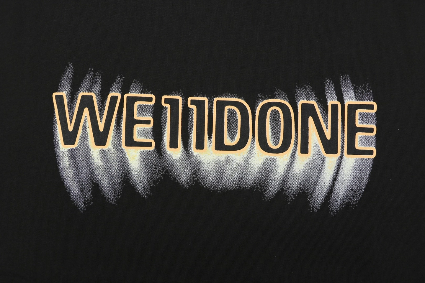We11done Hollow Yellow Letter Print T-Shirt Front Print