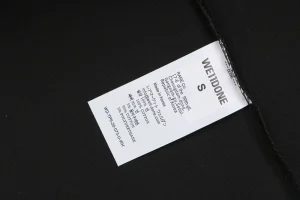 We11done Hollow Yellow Letter Print T-Shirt Wash label