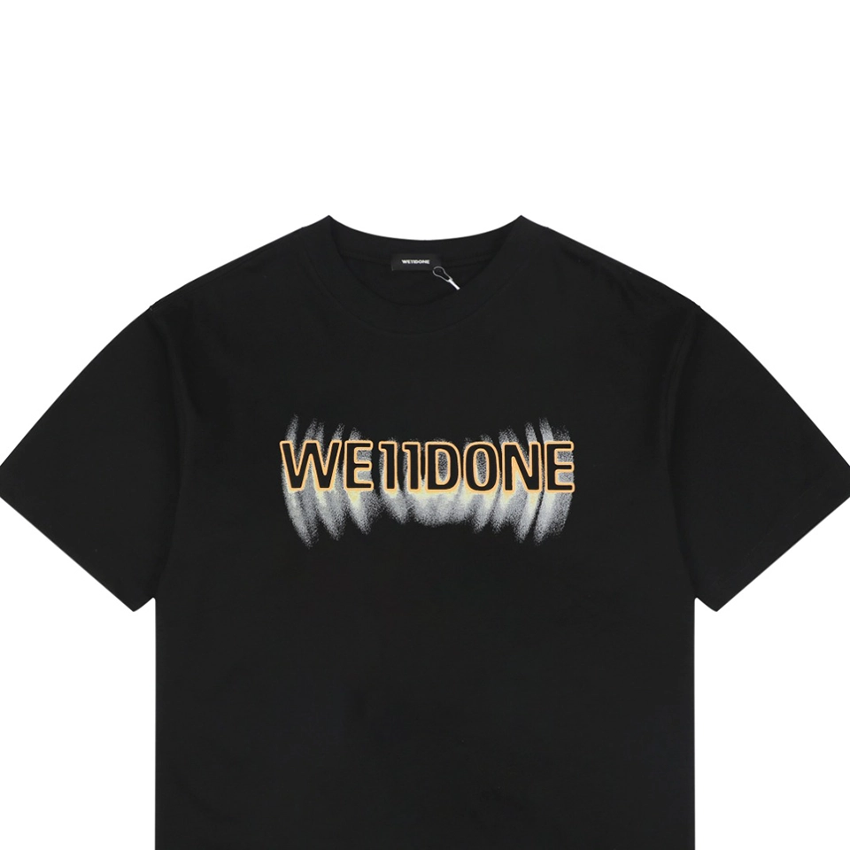 We11done Hollow Yellow Letter Print T-Shirt