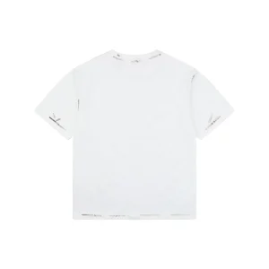 We11done Iron Ring Distressed Paint Splatter T-Shirt White Back view