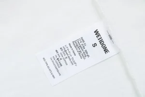We11done Iron Ring Distressed Paint Splatter T-Shirt White Wash label