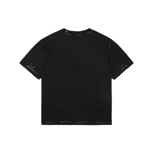 We11done Iron Ring Distressed Paint Splatter T-Shirt Black Back view