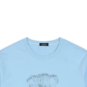We11done Letter Outline Bear Graphic T-Shirt Blue