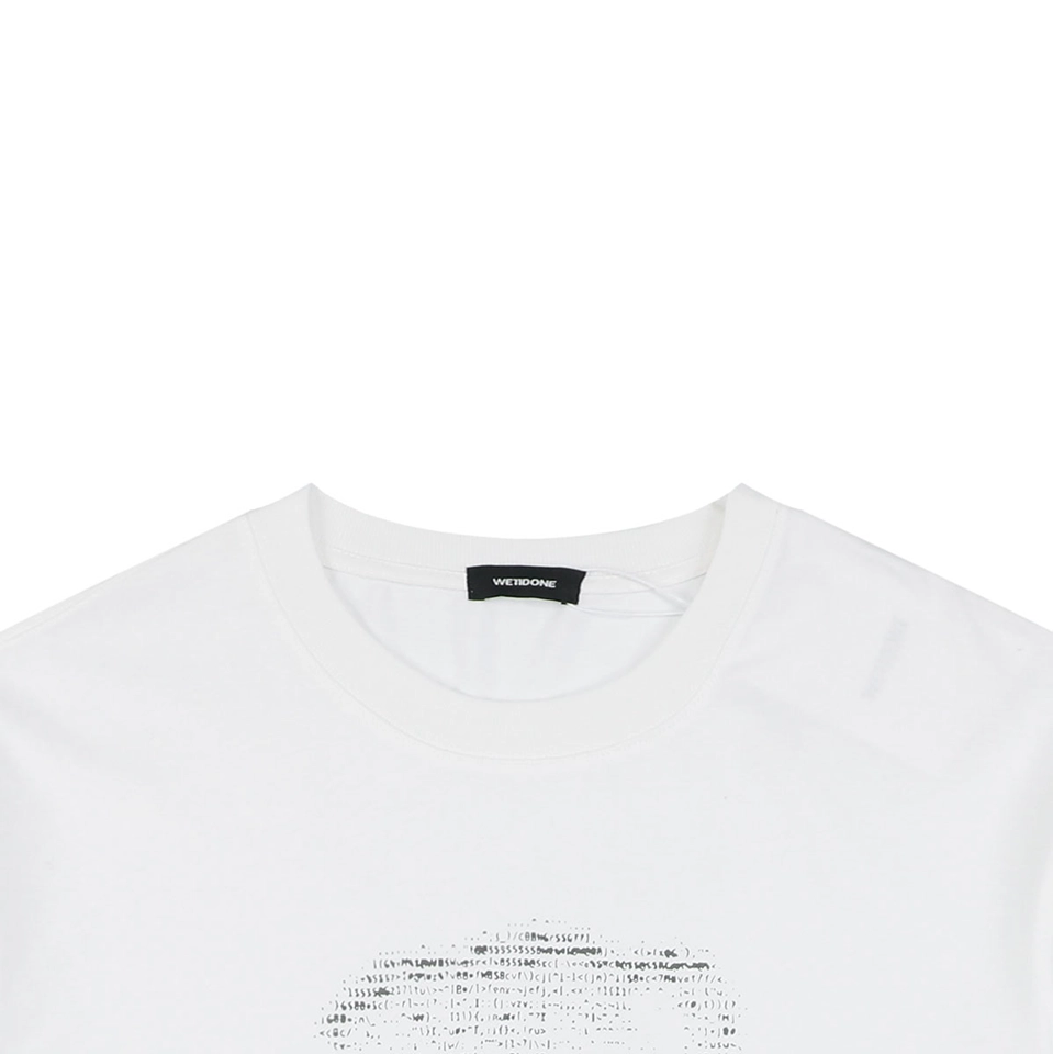 We11done Letter Outline Bear Graphic T-Shirt White