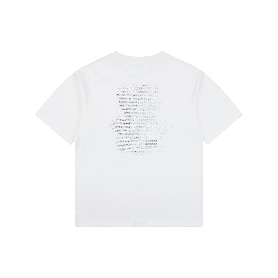 We11done Letter Outline Bear Graphic T-Shirt White Back view